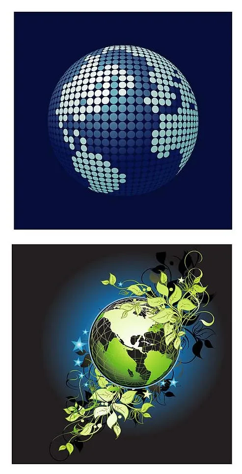 科幻地球ai矢量模版下载