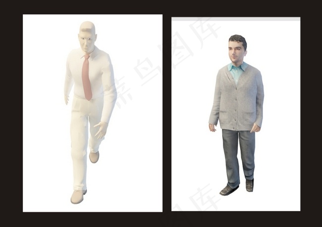 穿外套的男3d模型