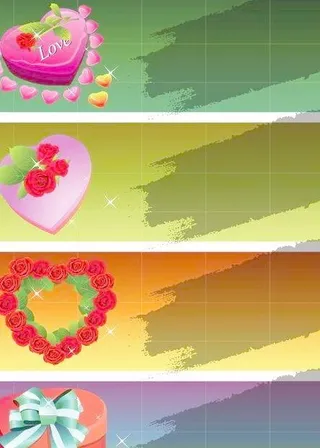 情人节矢量素材 玫瑰花 心型 礼盒...