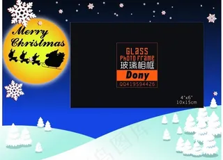 圣诞节贴纸玻璃相框图片