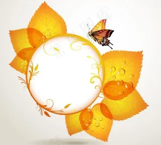 精美秋叶背景矢量素材二