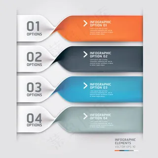 彩色折纸图形标签矢量图