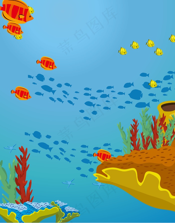 海洋生物cdr矢量模版下载