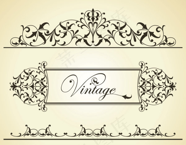 02——美丽的花边图案矢量素材