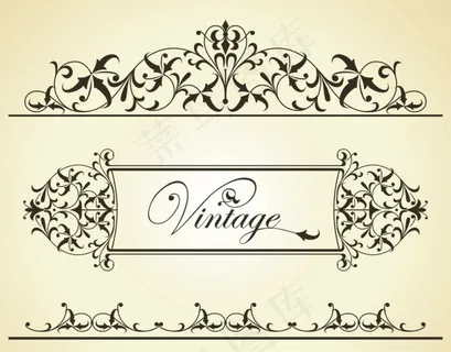 02——美丽的花边图案矢量素材