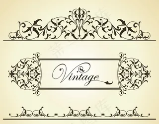 02——美丽的花边图案矢量素材