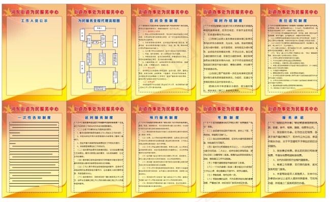 为民服务中心综合制度cdr矢量模版下载
