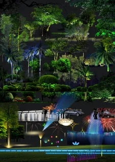 夜景植物 配景路灯图片 夜景植物 配景路灯图片