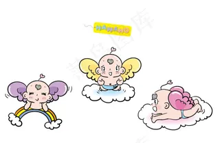 可爱的小天使矢量素材