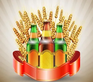 麦穗啤酒矢量素材图片