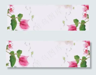 化妆品简约搭配植物banner海报...