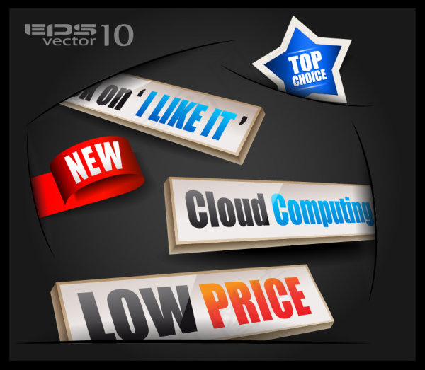 精美嵌入标签02—矢量素材