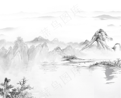 水墨古风山水画装饰水墨古风山水画装饰
