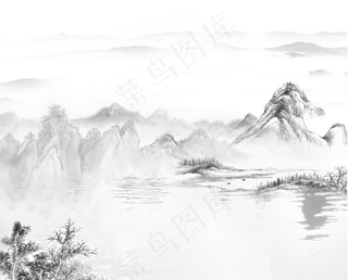 水墨古风山水画装饰水墨古风山水画装饰