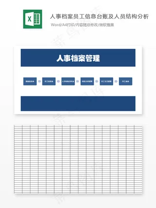 人事档案员工信息台账及人员结构分析