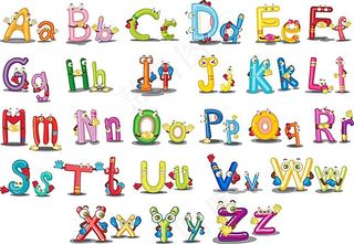 彩色26个英文字母数字设计