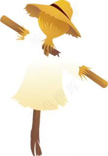 卡通秋天稻草人造型设计PNG免扣素...