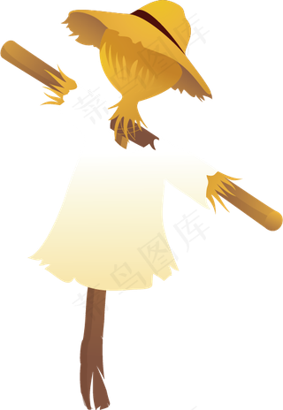 卡通秋天稻草人造型设计PNG免扣素...