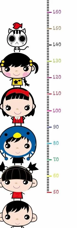 儿童身高图片ai矢量模版下载