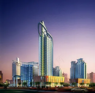 现代购物广场鸟瞰图3d模型