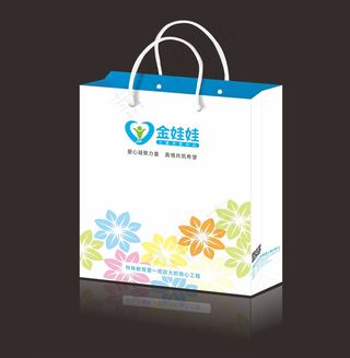 金娃娃儿童关爱中心手提纸袋设计图片
