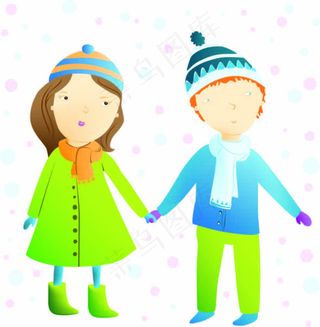 卡通男孩女孩