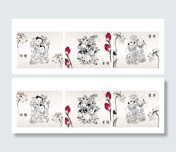 装饰画psd模版下载
