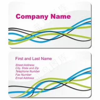 白色波浪式的名片背景矢量图标