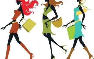 购物女孩矢量图