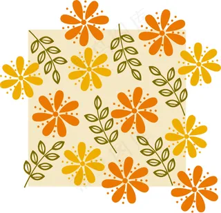 矢量绚丽树叶手绘背景