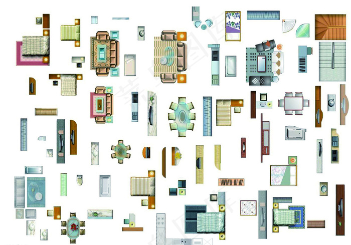 CAD家具图块图片psd模版下载