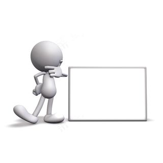 拿着空白广告牌的3d小人图片