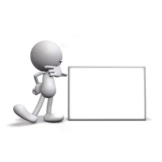 拿着空白广告牌的3d小人图片