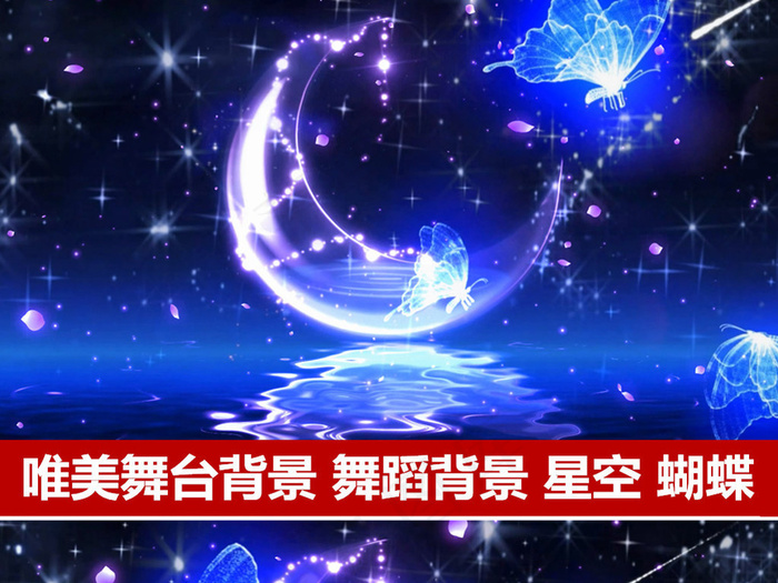 古筝曲紫禁花园舞台背景唯美大气星空...