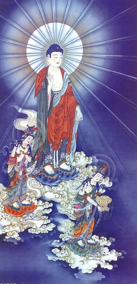 经典西方三圣接引图图片