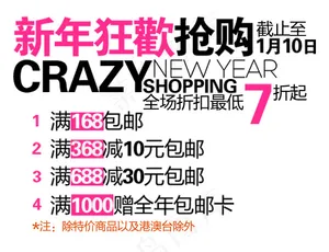 新年狂欢抢购活动海报字体排版设计