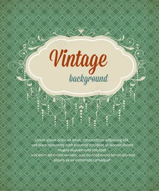 老式插画矢量与花的框架和春天的花朵