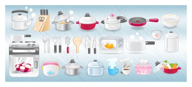 厨房用品矢量图