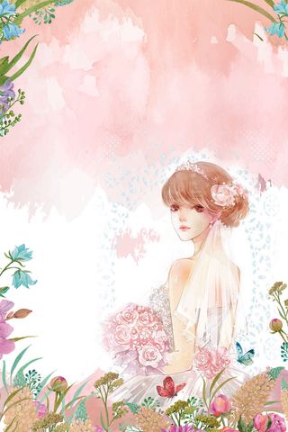 38妇女节手绘小清新促销海报背景