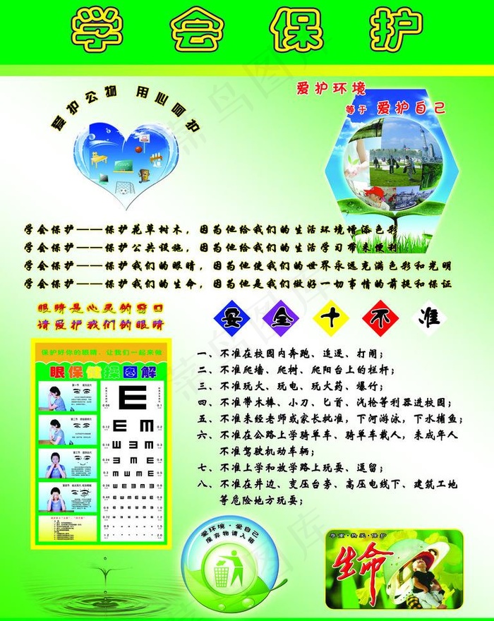 保护环境展板 学会保护图片