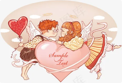 卡通情侣02—矢量素材