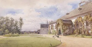 水彩建筑插画图片