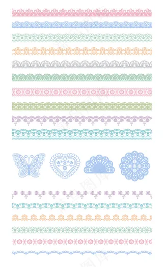 精美时尚花纹边框矢量图案