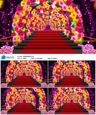 鲜花拱门婚礼开场视频