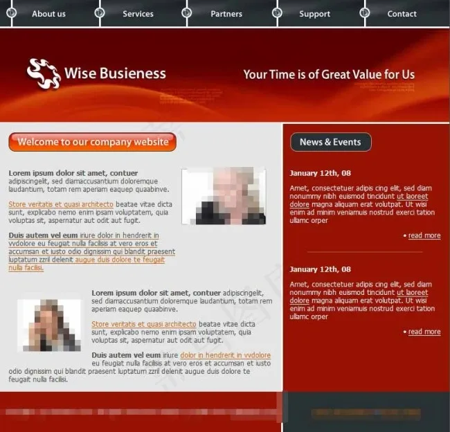 渐变商务企业网站CSS模板