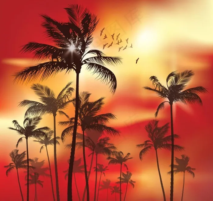 晚霞矢量图片eps,ai矢量模版下载