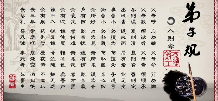 弟子规孝篇宣传栏图片