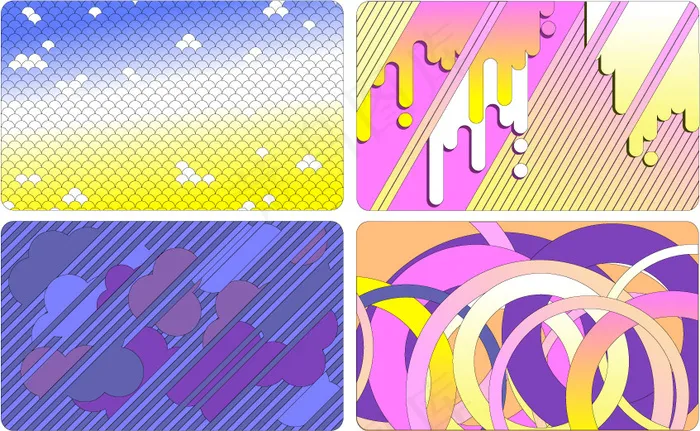 矢量潮流卡片抽象背景eps,ai矢量模版下载