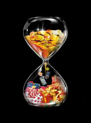 金币礼物玻璃沙漏