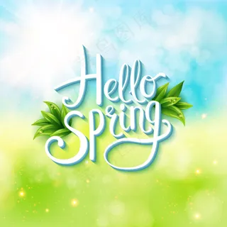 春天背景字体矢量素材